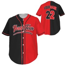 Fully Custom Black and Red Baseball Team Design Baseball Jersey BS-10 - £23.59 GBP+