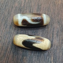 2 Old Tibetan Treasure Vase Eyes Agate stone Dzi Bead Amulet HDQ-OCT4 - €72,27 EUR