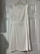 Chaps Women&#39;s White Sleeveless Lace Shift Dress  14 - $25.73