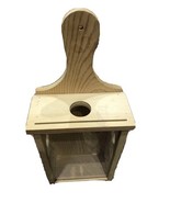 Candle Box Unfinished Wood With Viewing Glass Tole Painting - $20.23 CAD