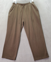 Hasting &amp; Smith Pants Women&#39;s Petite Large Brown Cotton Elastic Waist Drawstring - £12.51 GBP