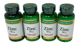 (4) Nature&#39;s Bounty Zinc 50 mg Caplets 100 Each Immune System Support Exp 11/24 - £12.01 GBP