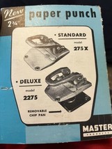 Vintage Master Products Heavy Duty 2-Hole Paper Punch Black In EUC - £11.72 GBP