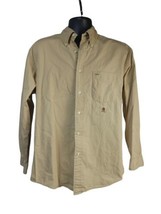 Vintage Tommy Hilfiger Navy Tan Beige Button Down Shirt Mens Med - £8.95 GBP