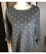 Cynthia Rowley Women&#39;s Gray Sweater SZ SMALL Grey Polka Dots 3/4 Cuff Sl... - £11.46 GBP