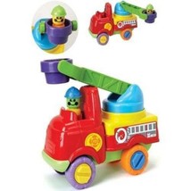 Learning Toy Push Along Firetruck Engine Fireman Funtime Vehicle Toy 18 mths+ - £7.79 GBP