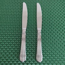 2 Hampton Silversmiths ODYSSEY Dinner Knives Stainless 18/10 Glossy Ribbed - $2.99