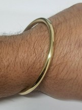 Sikh Brass Kara 22ct Gold look Smooth Round Sikh Singh Kaur khalsa Bangle K7A - £13.75 GBP