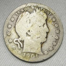 1901 Barber Quarter Coin AH309 - £13.75 GBP
