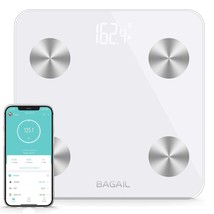 White Bagail Smart Scale For Body Weight, Digital Bathroom Scale For Bmi - £28.18 GBP