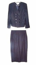 Executive Collection Black Pinstripe Suit Set Skirt &amp; Jacket Suit Set Si... - $67.50