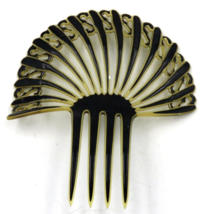 Vintage Celluloid Bakelite Tortoise Hair Comb Black Yellow 5&quot; Art Deco - £23.64 GBP