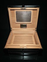 Brizard "Chesterfield" Black Humidor - 60 / 70 ct 15.5" L x 13" W x 6" H NIB image 3