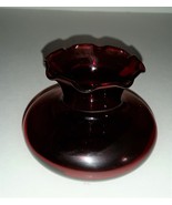 Vintage Anchor Hocking Royal Ruby Red Crimped Bud Vase - £9.41 GBP