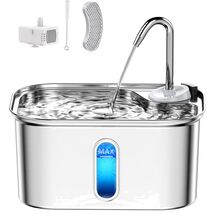 Luxury 2.5L Stainless Steel Cat Water Fountain with 6-Layer Filter - BPA... - $49.45