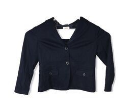 Talbots 16 Cotton Blazer Jacket Navy Blue Two Button - $13.79