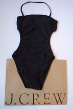 J. CREW B9713 Cutout Halter Monokini Swimsuit Navy Sz 2 One Piece Bathin... - £19.91 GBP