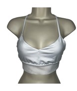 Alo Yoga Lavish Mesh-trim Stretch Sports Bra White Racer Back Size Small... - $30.00