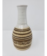 Brad Sondahl Brown Scallop Handmade Pottery Signed Vase - $24.99