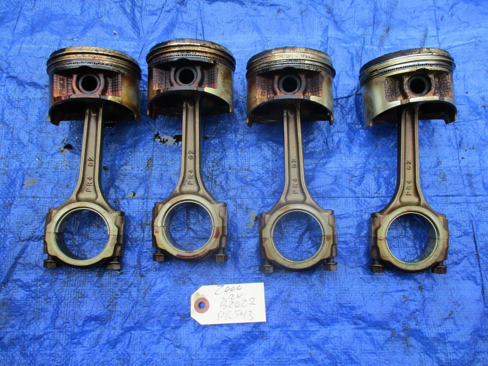99-01 Honda CRV B20Z2 pistons and rods set B20Z 5062804 P3F PR4 OEM PHK ... - $149.99