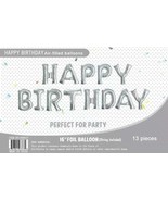 16&quot; Silver Foil Balloons Happy Birthday Banner Decoration Events Party - €13,32 EUR