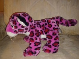 Fiesta Walk Your Petz Pink Leopard Plush 10.5&quot; Spots Spotted Stuffed Animal Toy - £15.57 GBP