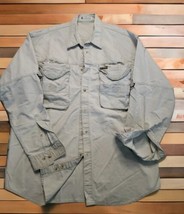 Vintage Columbia PFG Mens Large Button Up Long Sleeve Shirt OutDoor Sport Khaki  - £34.78 GBP