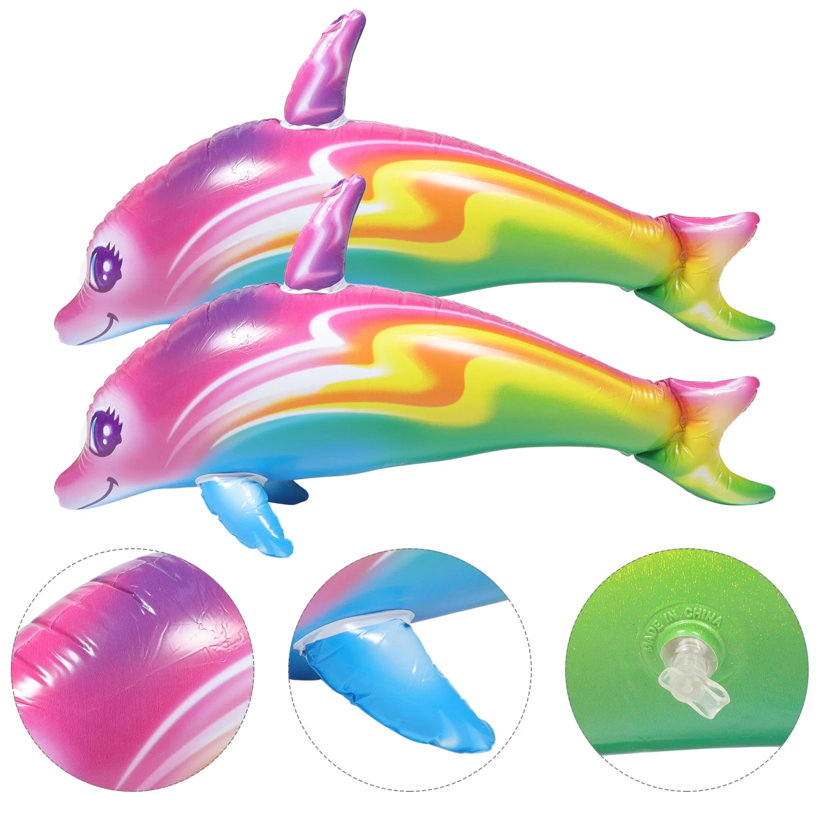 2 Pcs Inflatable Dolphin Toy Toys Beach Game Animal Children Pvc Giant Party - £11.67 GBP