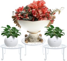 3 Pack Iron Potted Plant Stands 9 inch White Flower Pot Holder Heavy Duty 100 lb - £13.48 GBP