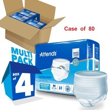 80 Count Attends Disposable Underwear Pull On, Medium 34 - 44 Heavy Abso... - £54.37 GBP
