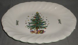 Nikko HAPPY HOLIDAYS PATTERN 14 1/8&quot; Oval Serving Platter HOLIDAY - CHRI... - £38.91 GBP