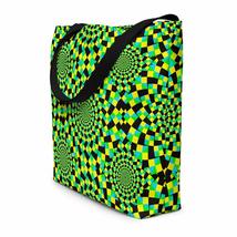 Psychedelic Optical Illusion Colorful Hypnotic Design Beach Bag - £34.46 GBP