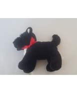 Carters Black &amp; White Scottie Puppy Dog Plush  Stuffed Animal w Red Ribb... - £11.70 GBP