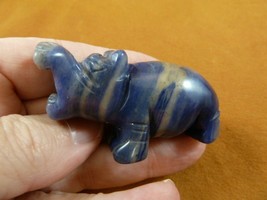 (Y-HIP-720) blue Sodalite roaring HIPPO Gemstone carving figurine Hippop... - £13.96 GBP