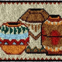 African Tapestry Haven - Vibrant Pot Latch Hook Kit for Home Decor, Crochet Yarn - $62.32