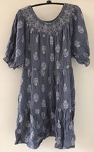 Old Navy Hippy Baby Doll Floral Indigo Flowy Cotton Scoop Neck Dress S 4... - $565.19 MXN