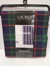 RALPH LAUREN Christmas Tartan Blue Green Red Fabric Shower Curtain - £47.47 GBP