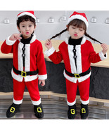 Christmas Boys Costume Santa Claus Girls Child Xmas Kids Top Pant Outfit... - €27,78 EUR