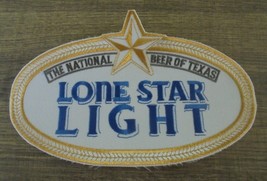 LARGE LONE STAR BEER LIGHT &quot;THE NATIONAL BEER OF TEXAS&quot; OVAL CLOTH SEW-O... - $9.49