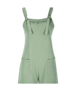 Textured Romper Jumpsuit Overalls In Light Green Adjustable Strap Pocket... - £15.73 GBP