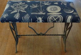 Antique Cast Iron Footstool with Upholstered Seat – VGC –BEAUTIFUL ORNAT... - $247.49