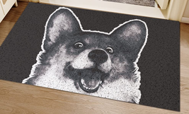 NEW Smiling Corgi Dog Entrance Door Floor Mat 17 x 29 inches black non-slip - £11.15 GBP