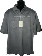 NWT FAIRWAY &amp; GREENE polo golf shirt XL herringbone black white Merceriz... - $52.37