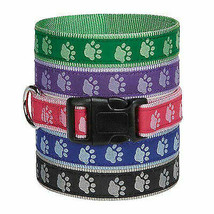 Pawprint Two Tone Dog Collar Selections - Stylish Paw Print Reinforced R... - £8.58 GBP+