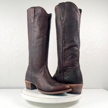 Lane PLAIN JANE Brown Cowboy Boots Womens 10 Leather Western Style Zipper Tall - £166.99 GBP