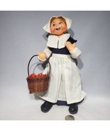 Annalee 10” Doll Pilgrim Woman Autumn Basket Black Dress White Apron 2005 - £24.79 GBP