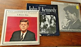 Set of 3 JFK LP Records Inaugural Address, A Documentary &amp; Self Portrait - £10.96 GBP