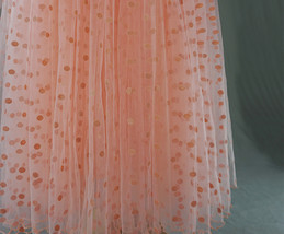 Peach Pink Layered Tulle Skirt Women Plus Size Ruffle Long Tutu Skirt image 8