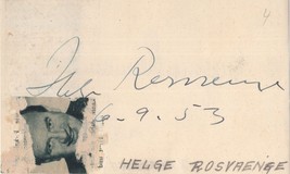 Helge Rosvaenge Danish Opera Tenor Dagmar Herrmann Slovakia Autograph - £19.74 GBP