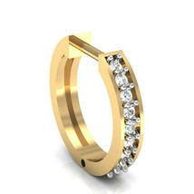 14K Placcato Oro Giallo Forma Rotonda Lab-Created Moissanite Cerchio Stile Naso - £24.83 GBP